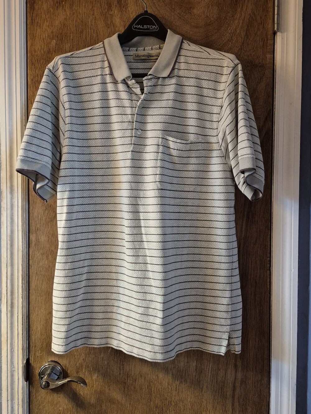 Men's Striped Polo Shirt - Light Gray
